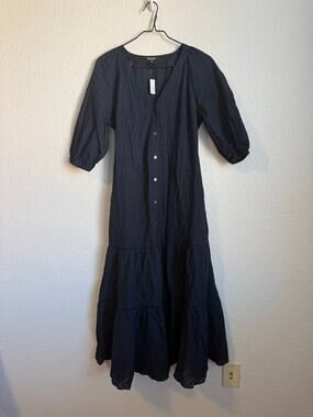 madewell denim courier shirt dress Madewell Denim Courier Shirt Dress Colorblock TwoTone jean size xs spring